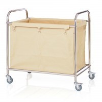 Großer Edelstahl-Wäschewagen (90x65x80 Cm) Klappbar Mit Rollen - 400 Liter Fassungsvermögen, Perfekt Für Hotel & Zuhause